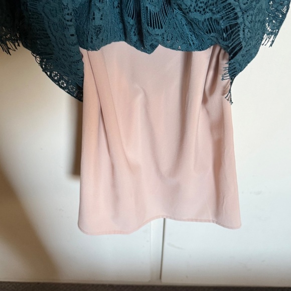 Anthropologie Maeve Teal Lace Sheath Dress Size Large - Picture 8 of 13